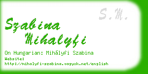szabina mihalyfi business card
